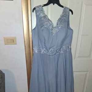 Plus Size 18 Elegant Light Blue Lace Dress With Sequence Size 18